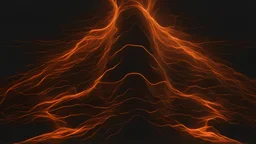 An image showing a burst of glowing orange on black surface, in the style of sci - fi, atmospheric. created by generative AI technology.