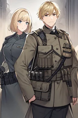 German soldier grey uniform Blond hair and short beard
