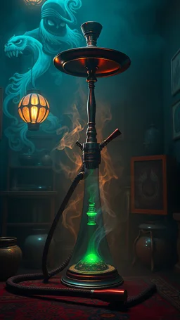 Bosch painting style nightmare , 3D , a Hookah smokers room background, high Quality picture , 8k