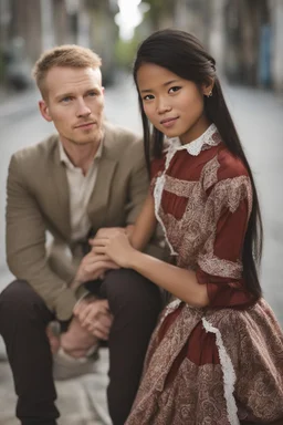 Filipina girl and White Belgian male couple photo.