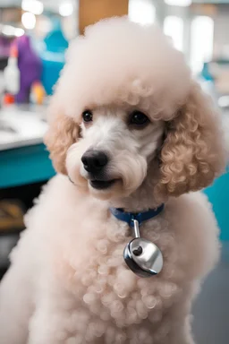 poodle at the groomer