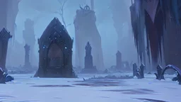 This area is a graveyard where creatures that have died from extreme cold. Each creature is encased in a thick coat of ice, preserving its remains.