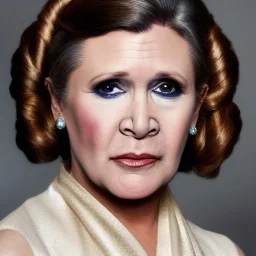 [[extrem stunning photorealistic Carrie Fisher as Princess Leia]] :: [[photorealistic brown eyes, short hair, head and shoulders portrait, 8k resolution photorealistic portrait by Annie Leibovitz, dynamic lighting, hyperdetailed, intricately detailed]]