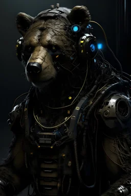 Mutant bear cyborg gothic cyberpunk