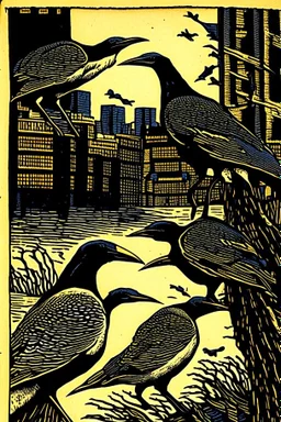 birds woodcuts van gough london 1920