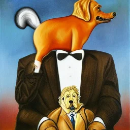 Trump as 1 percent dog. Painted by dali