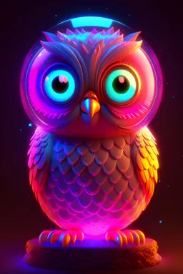 A cute adorable baby owl made of crystal ball with low poly eye's surrounded by glowing aura highly detailed intricated concept art trending artstation 8k