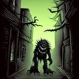 A scary Monster in a back alley