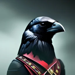crow portrait, realistic, 4k resolution cinematic lighting