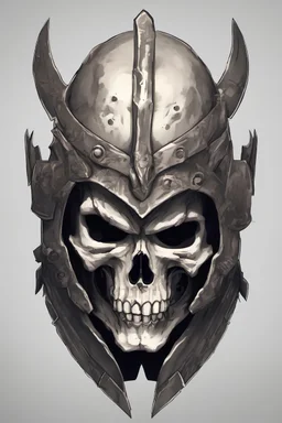 WARRIOR skull helmet, anime style, portrait
