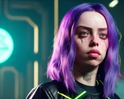 Billie Eilish, in stockings, cyberpunk2077