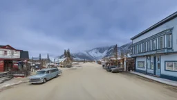 Dawson, Yukon Territory, street scene, beautiful composition, award-winning photograph, astonishing realism