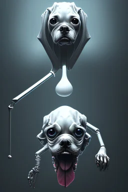 grim reaper dog, 4k, trending art, weird perspective, mirrors, reflection, water, smoke