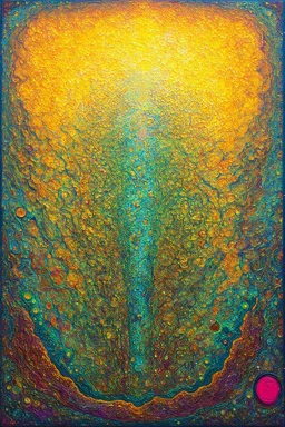 Psychedelic Mandelbrot; Surrealistic painting inspired by Klimt and Hundertwasser; Golden Hour; Exquisitely Detailed