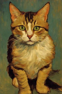 Portrait of a cat by Van Gogh