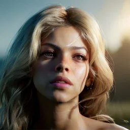 Shakira, artist, Realistic image, waist up portrait. perfect eyes, glow, circle iris. concept art, smooth, unreal engine 5, god lights, ray tracing, RTX, lumen lighting, ultra detail, volumetric lighting, 3d, finely drawn, high definition, 4k.