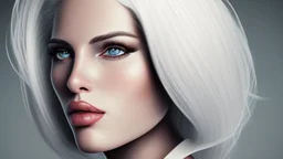 a woman white hair luxury stlye