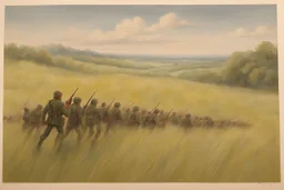 une prairie avec armée dans l’horizon