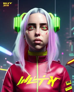 Billie Eilish, in stockings, cyberpunk2077