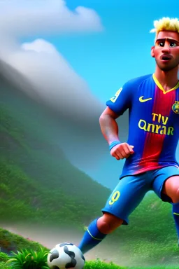 hyper realist, hyper detailed, stunningly neymar jr, MO-DI CARTOON style