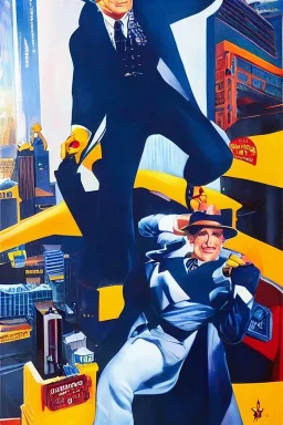 Full body portrait, painting, medium shot lady style of Dick Tracy Movie