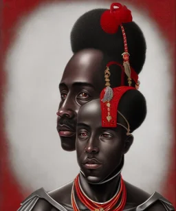 Negro Felipe, african slave, red uniform, red headband