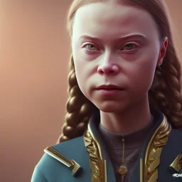  Greta Thunberg octane render, 8k, high detail, elvish, metallic fit full frame