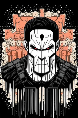 punisher sku;; in the style of Hiroshi Nagai