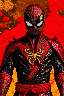 Spider-Man in black and red kimono