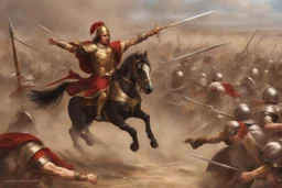 Alexander charging into battle, his army ready for conquest. But little did he know, a cunning adversary had set a trap, turning the tide of the battle in a way that left Alexander stunned and strategizing on the fly!"