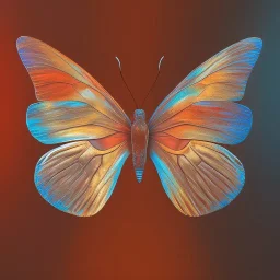  pastel colors, future art , red, orange, white,brown, butterfly