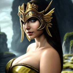 ultra detailed fullbody Portrait in oil on canvas of a beautiful busty woman with Skyrim dragon priest mask and armor,extremely detailed digital painting, extremely detailed face,crystal clear Big eyes, mystical colors ,perfectly centered image, perfect composition,rim light, beautiful lighting, 8k, stunning scene,extremely sharp detail, finely tuned detail, ultra high definition raytracing, in the style of robert e howard and pablo oliveira and Ken Kelley and Ohrai Noriyoshi and Simon Bisley