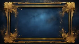 Hyper Realistic Black, Navy-Blue & Glowing-Golden Abstract Retro Grungy-Extremely-Fancy-Frame-with-Textured-Background