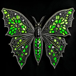 metal gothic green moth wings