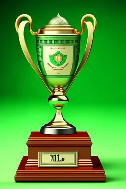 make a winner diploma of the football cup with the name Milo Cup