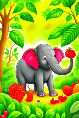 In a lush jungle, lived Ellie the elephant, known for her kindnessshe saw her friends struggling to reach juicy fruits high in the trees. Without hesitation, Ellie used her strong trunk to pick the fruits and shared them with everyone.