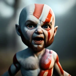 Cute baby video game god of war krotos, axe, mytology, 8k resulation, cinematic lighting, octane render, unreal engine 5