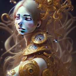 , Anime Key Visual, Deep Color, Intricate, 8k resolution concept art, Natural Lighting, Beautiful Composition head and shoulders portrait, 8k resolution concept art portrait by Kentaro Miura, Alphonse Mucha dynamic lighting hyperdetailed intricately detailed Splash art