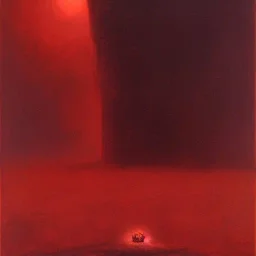 hell by beksinski, red tones