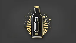 Beer bottle vector icon. Lemonade soda drink symbol. Bar or pub sign. Brewery and restaurant logo. Black silhouette isolated on white background.