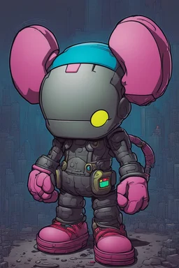 cyberpunk comic book hero chracter by kaws