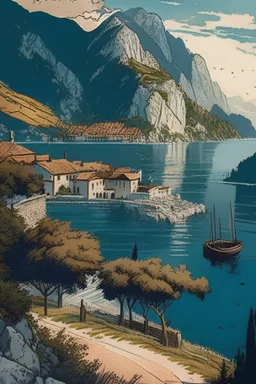 Draw a picture where the sights of Montenegro and its nature are presented. The picture should look like a comic book.