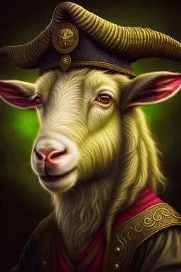 mysterious pirate goat, realistic