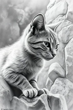 Chat-Gpt Style / Photography : Ultra-realistic, cineastic fine-art picture with strong conceptual art, mixed with hyper-detailed pencil drawing (approx. two-thirds of the image in monochrome graphite style) and a targeted, intensive use of color (one-third of the image in luminous, glass-like colors), museum quality like an exhibition piece in a modern gallery, extremely precise line management, finest engraving, realistic material effect of stone, glass and reflections, controlled depth sharpn