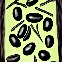 black olives in style of picasso