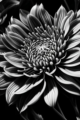 closeup art in black and white