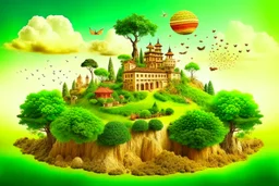 A natural scene that combines elements of different cultures.