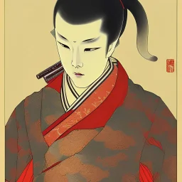 Ukiyo-e Style , Male Samuri