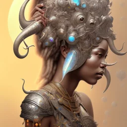 ssango fantasy, fantasy magic, intricate, sharp focus, illustration, highly detailed, digital painting, concept art, matte, artgerm and paul lewin and kehinde wiley, masterpiece silver elephant head bronze Asian African girl nice breast Afo hair turquoise sun rain waves