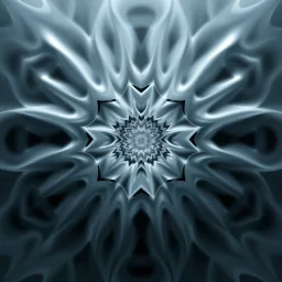 Mesmerizing abstract visual, 3d recursive Symmetrical structure of flowing translucent shapes, centered, soft aesthetic, negetive space.galaxsy background